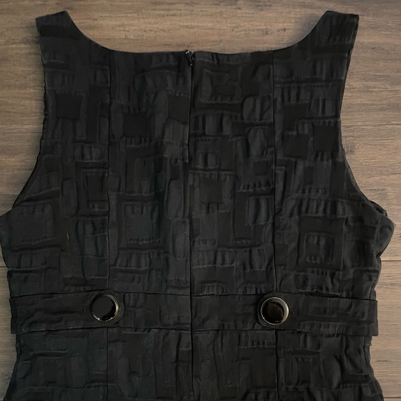 INC International Concepts Black Dress size 6P Mini Pleated Material Buttons - Picture 9 of 12